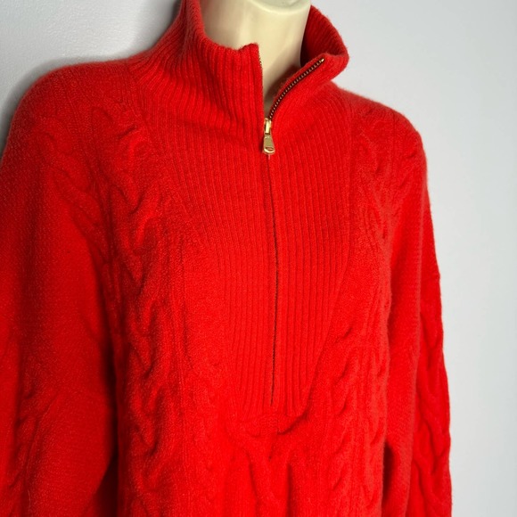 J Crew Women's Cable-knit half-zip sweater in Supersoft yarn - Picture 5 of 11